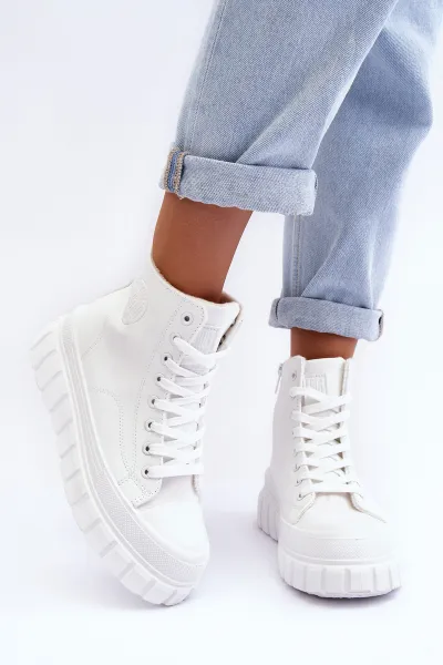BIG STAR SHOES Izolované kožené tenisky pre veľkú hviezdu