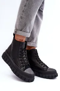 BIG STAR SHOES Izolované kožené tenisky pre veľkú hviezdu