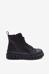 BIG STAR SHOES Izolované kožené tenisky pre veľkú hviezdu