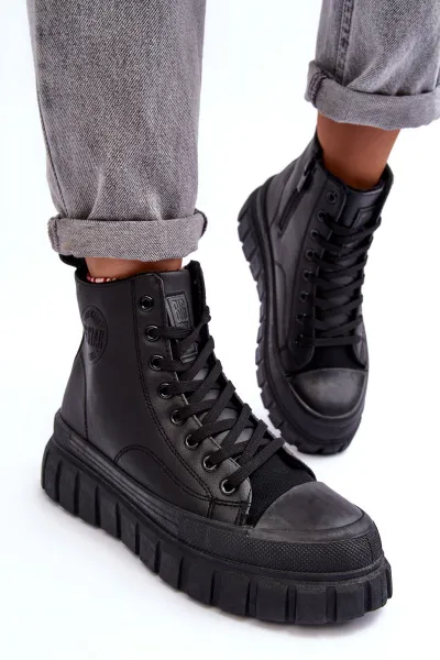 BIG STAR SHOES Izolované kožené tenisky pre veľkú hviezdu