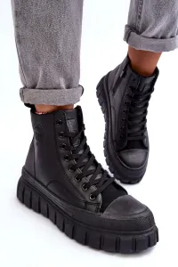 BIG STAR SHOES Izolované kožené tenisky pre veľkú hviezdu