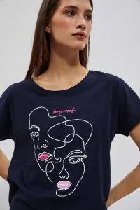 Marisse Women's T-Shirt L-Ts-4047 Navy