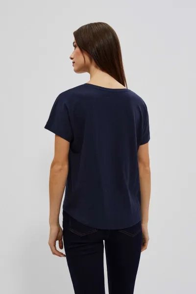 Marisse Women's T-Shirt L-Ts-4047 Navy