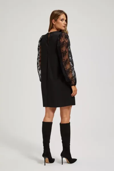 Marisse Dress With Openwork Sleeves
