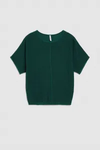 Marisse Emerald Oversized Sweater With Metallic Thread