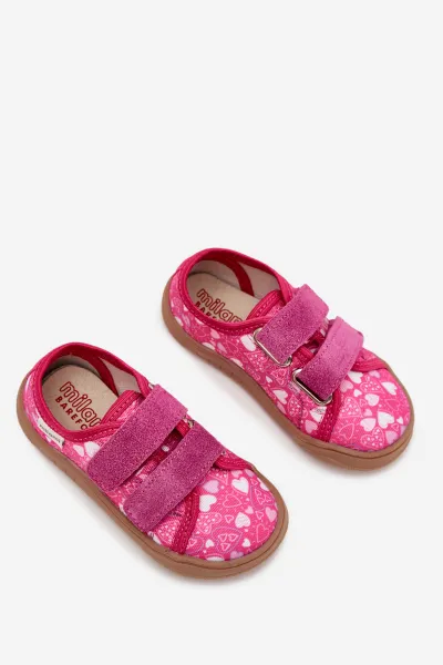 Boto Papučky Barefoot Dievčenské Srdiečka Milami Fuksia Saphira