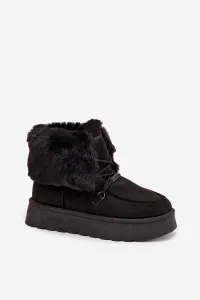 BIG STAR SHOES Dámske Snežnice Na Platforme S Kožušinou A Šnurovaním Big Star
