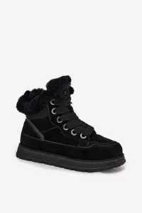 BIG STAR SHOES Dámske Zimné Topánky Z Semišu Na Platforme S Kožušinou Big Star