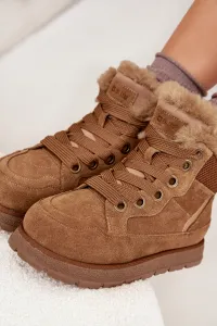 BIG STAR SHOES Semišové Snehule Dámske Na Platforme S Kožúškom Big Star