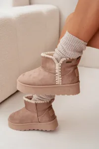 BIG STAR SHOES Dámske Snehule Na Platforme S Prešívaním Big Star