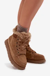 BIG STAR SHOES Semišové Snehule Dámske Na Platforme S Kožúškom Big Star