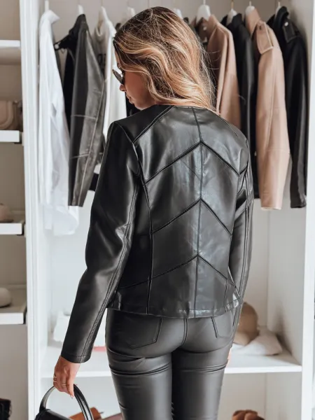 Dámska kožená bunda CHICLEATHER čierna