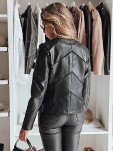 Dámska kožená bunda CHICLEATHER čierna