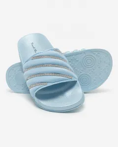 Resti Blue women's flip-flops with zircons Erikis - Footwear