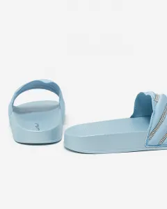 Resti Blue women's flip-flops with zircons Erikis - Footwear