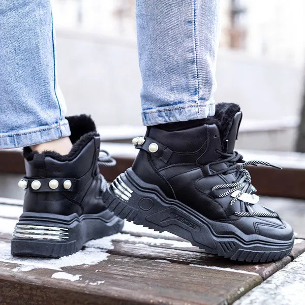 Resti Black sneakers with insulation Pommie - Footwear