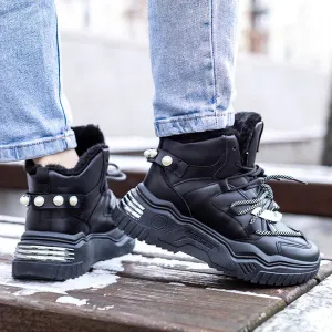 Resti Black sneakers with insulation Pommie - Footwear