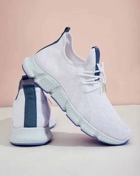 Resti White and blue Baym women's sports shoes - Footwear