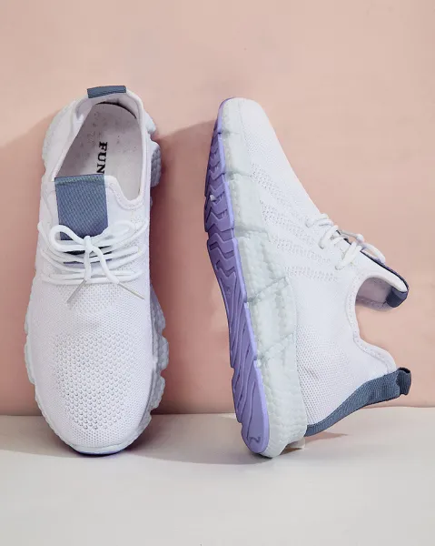 Resti White and blue Baym women's sports shoes - Footwear