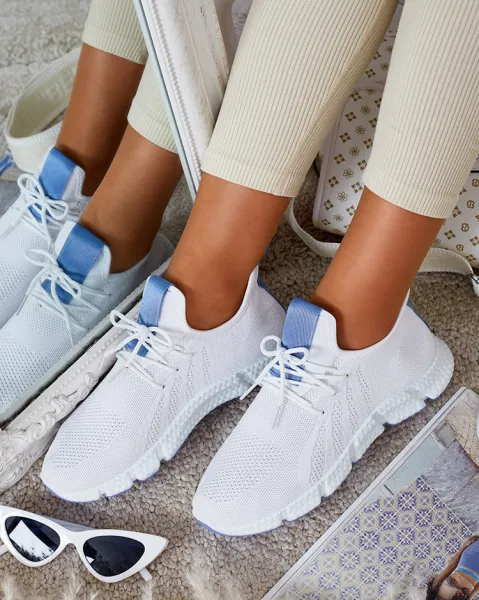 Resti White and blue Baym women's sports shoes - Footwear