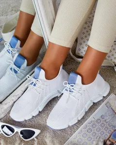 Resti White and blue Baym women's sports shoes - Footwear
