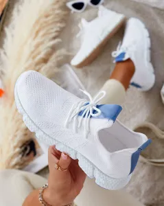 Resti White and blue Baym women's sports shoes - Footwear