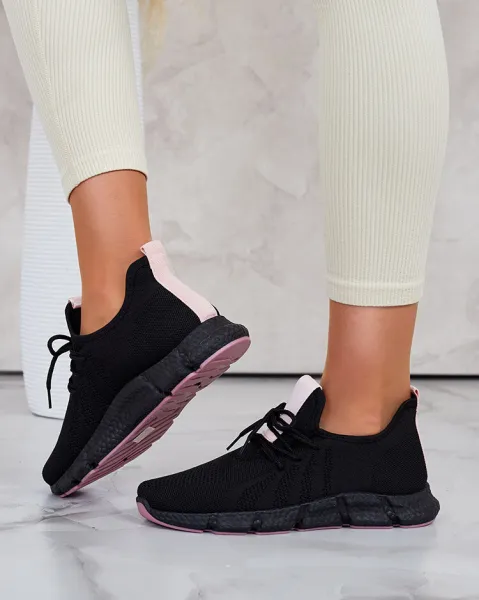 Resti Black and pink women's sports shoes Bommgi - Footwear