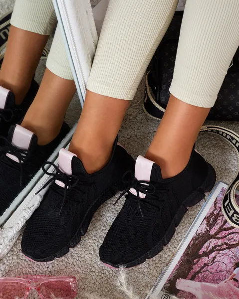 Resti Black and pink women's sports shoes Bommgi - Footwear