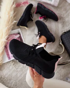 Resti Black and pink women's sports shoes Bommgi - Footwear