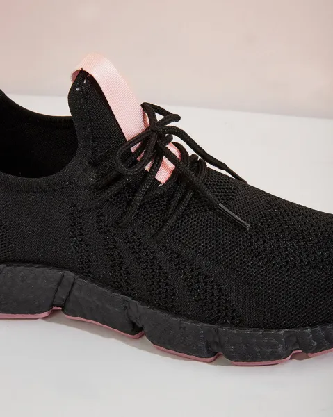 Resti Black and pink women's sports shoes Bommgi - Footwear