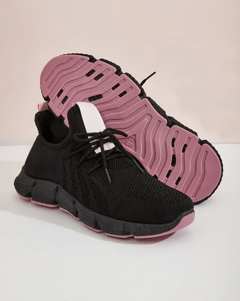 Resti Black and pink women's sports shoes Bommgi - Footwear
