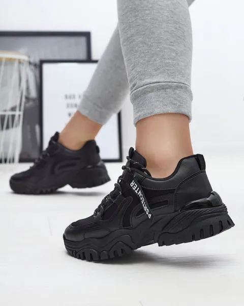 Resti Black women's sneaker sports shoes Evilpo- Footwear