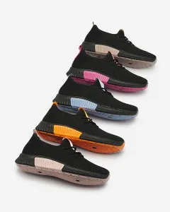 Resti Black women's sports shoes with orange inserts Keteti - Footwear