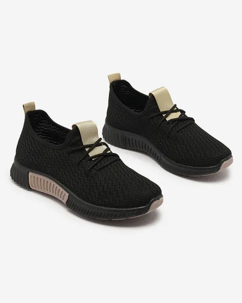 Resti Black women's sports shoes with brown inserts Keteti - Footwear
