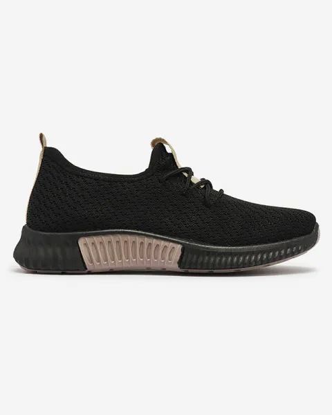 Resti Black women's sports shoes with brown inserts Keteti - Footwear