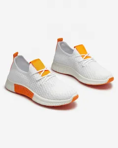 Resti White women's sports shoes with orange inserts Kedeti - Footwear
