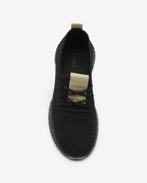 Resti Black women's sports shoes with brown inserts Keteti - Footwear