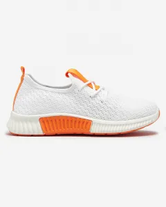 Resti White women's sports shoes with orange inserts Kedeti - Footwear