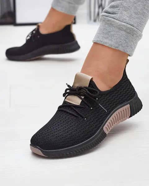 Resti Black women's sports shoes with brown inserts Keteti - Footwear
