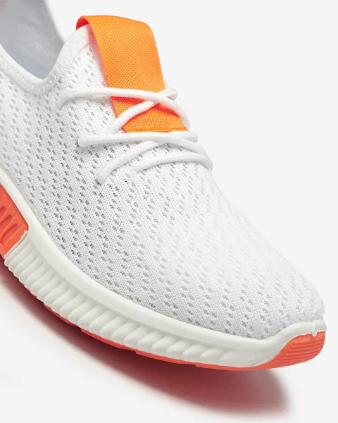 Resti White women's sports shoes with orange inserts Kedeti - Footwear