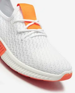Resti White women's sports shoes with orange inserts Kedeti - Footwear