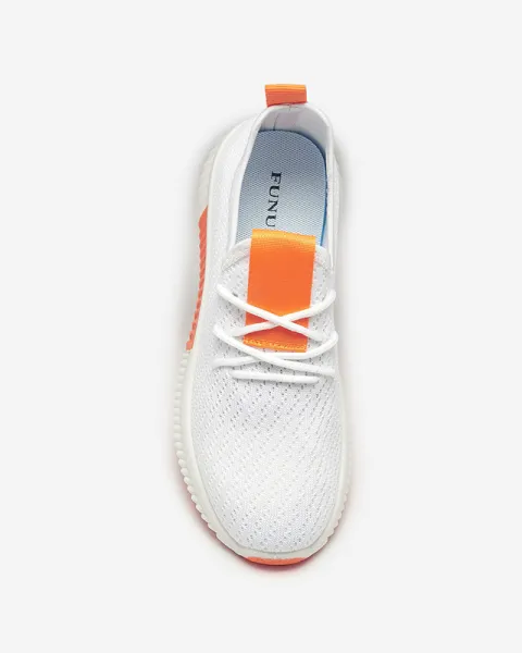 Resti White women's sports shoes with orange inserts Kedeti - Footwear