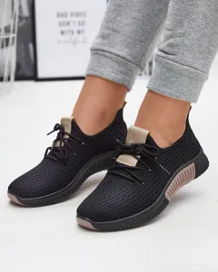 Resti Black women's sports shoes with brown inserts Keteti - Footwear