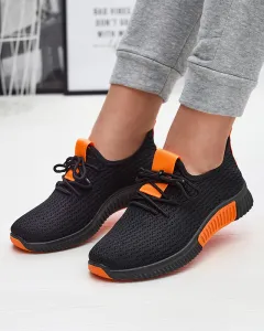 Resti Black women's sports shoes with orange inserts Keteti - Footwear