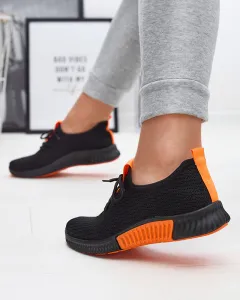 Resti Black women's sports shoes with orange inserts Keteti - Footwear