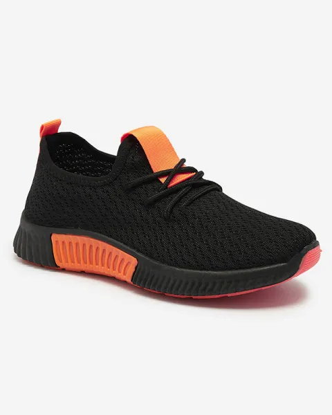 Resti Black women's sports shoes with orange inserts Keteti - Footwear