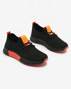 Resti Black women's sports shoes with orange inserts Keteti - Footwear