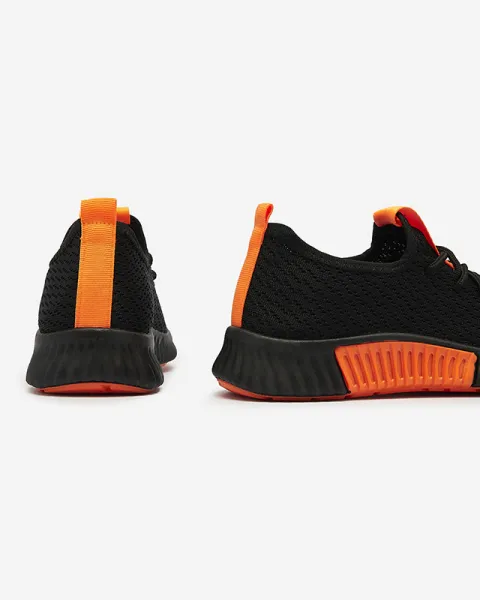 Resti Black women's sports shoes with orange inserts Keteti - Footwear