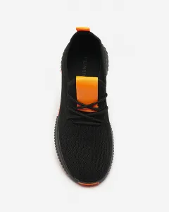 Resti Black women's sports shoes with orange inserts Keteti - Footwear