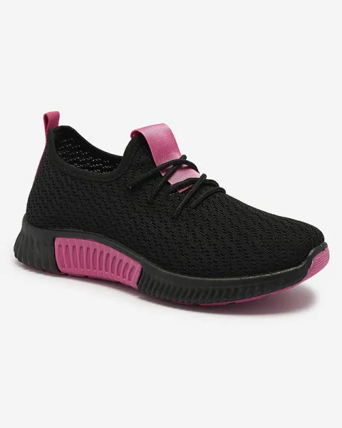 Resti Black women's sports shoes with fuchsia inserts Keteti - Footwear